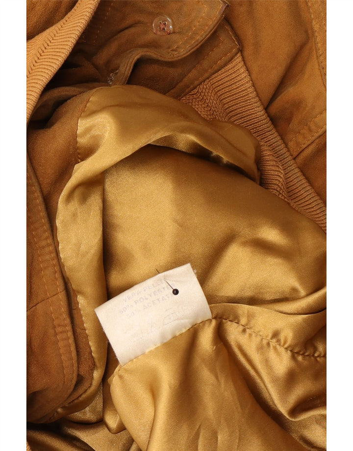 Bomber vintage pentru bărbați din piele intoarsa UK 42 XL din piele bej