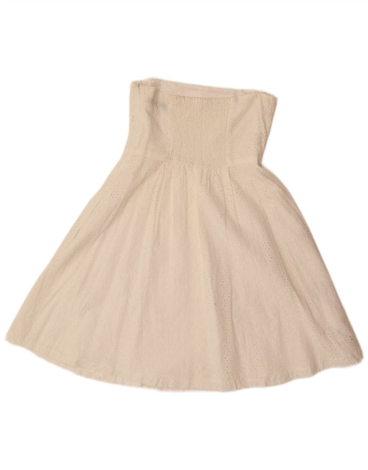 ZARA Womens Strapless Dress UK 4 XS Off White