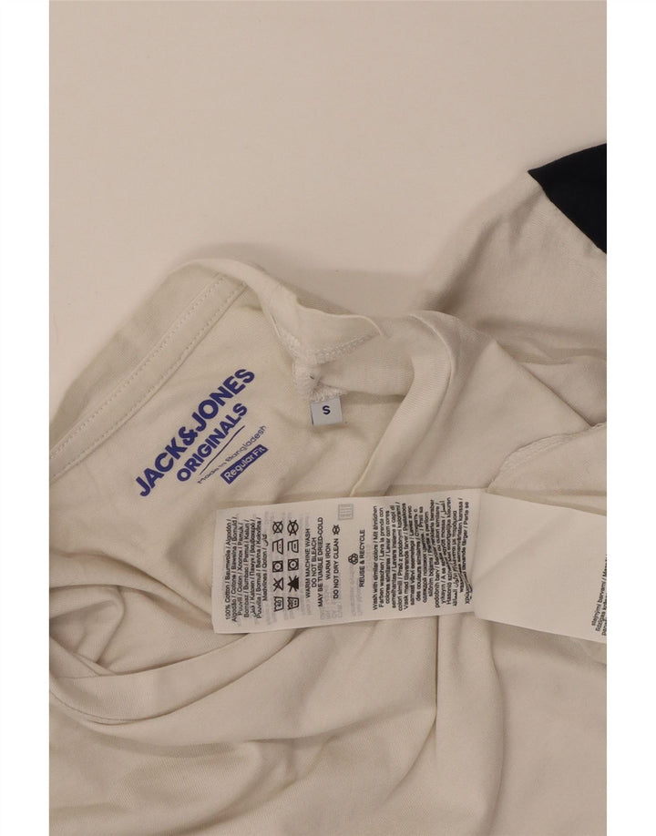 Tricou Jack & Jones pentru bărbați Top mic, alb, din bumbac color bloc