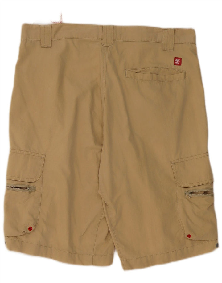 TIMBERLAND Mens Cargo Shorts W32 Medium Beige Cotton