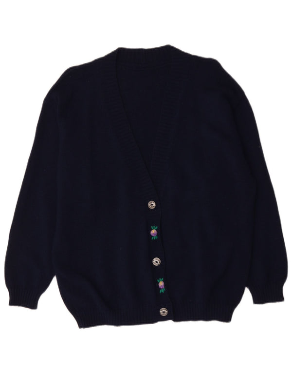 Pulover cardigan vintage pentru femei UK 18 XL bleumarin