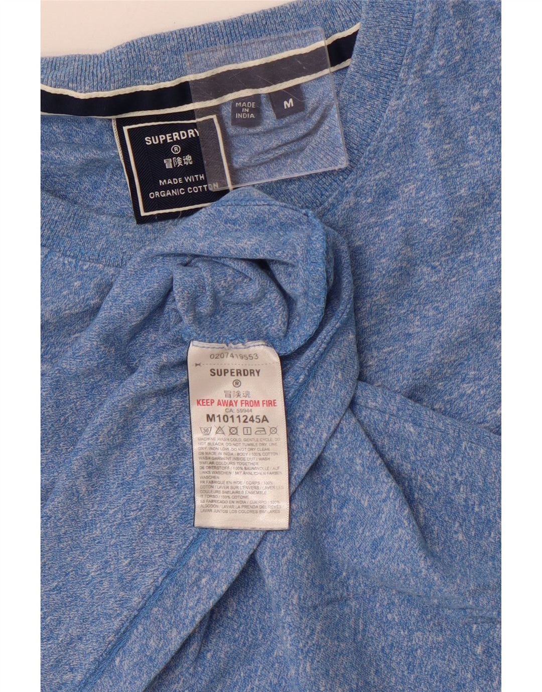 Tricou SUPERDRY pentru bărbați Top mediu albastru bumbac cu pete