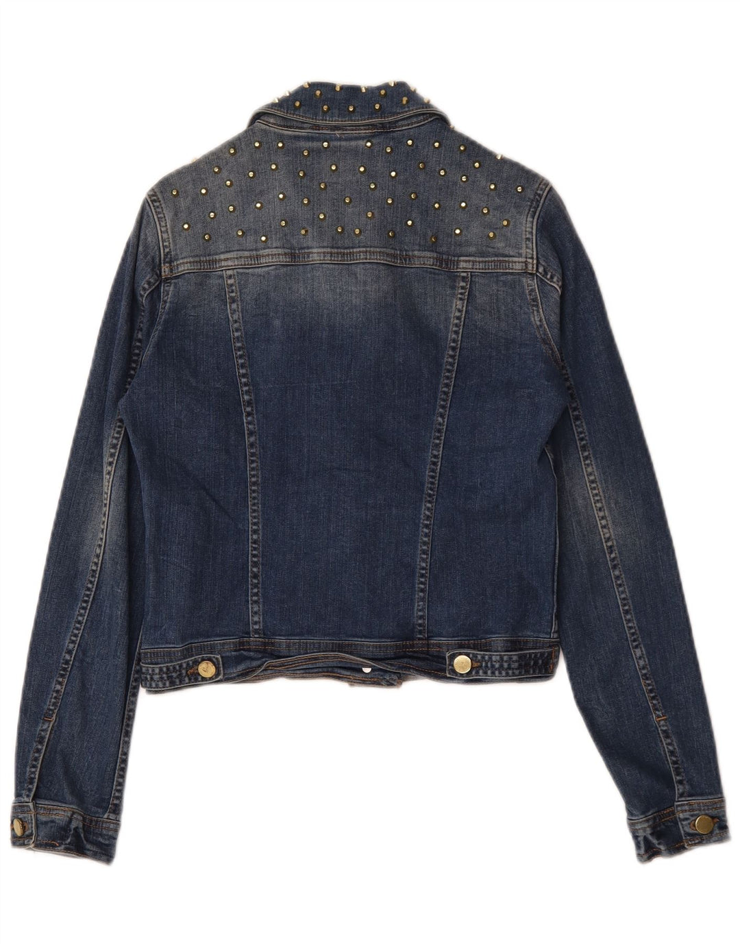 Jachetă de denim scurtă pentru femei Zara UK 10 mic, albastru, bumbac