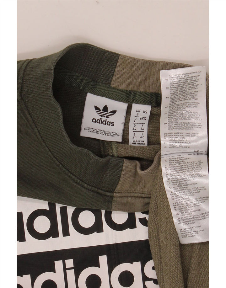 Pulover supradimensionat pentru femei ADIDAS UK 8 Small Khaki Colorblock