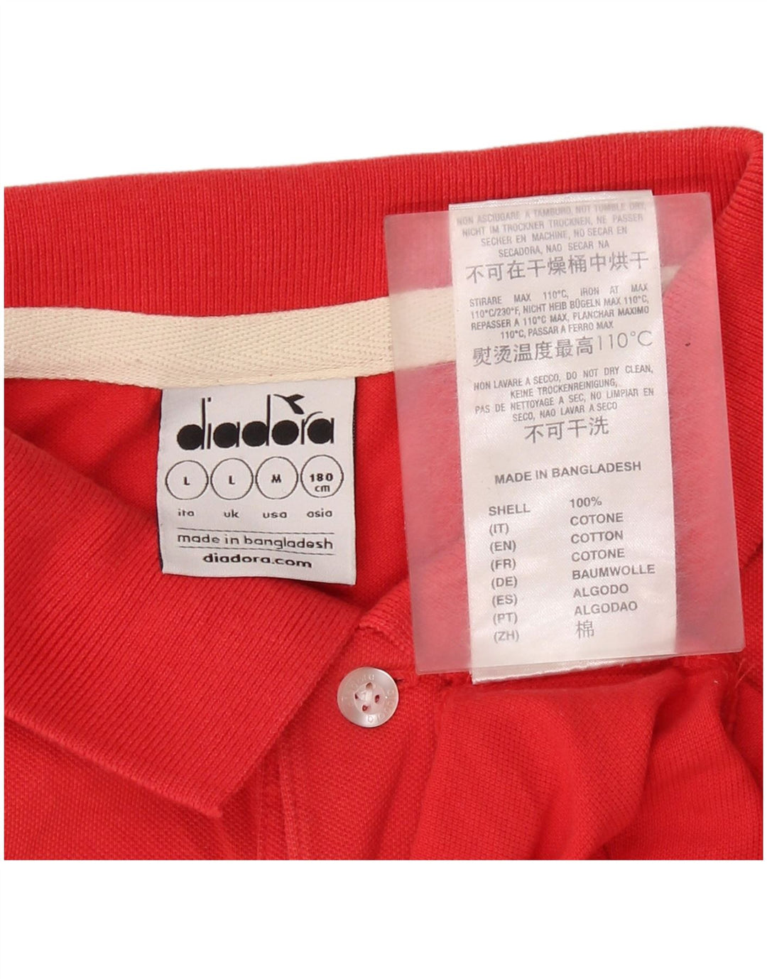 Tricou polo pentru bărbați Diadora, bumbac roșu mare