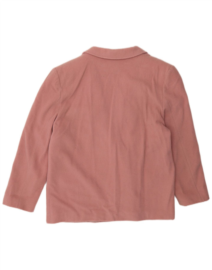 Vintage Womens 2 Button Blazer Jacket IT 50 XL Pink Wool