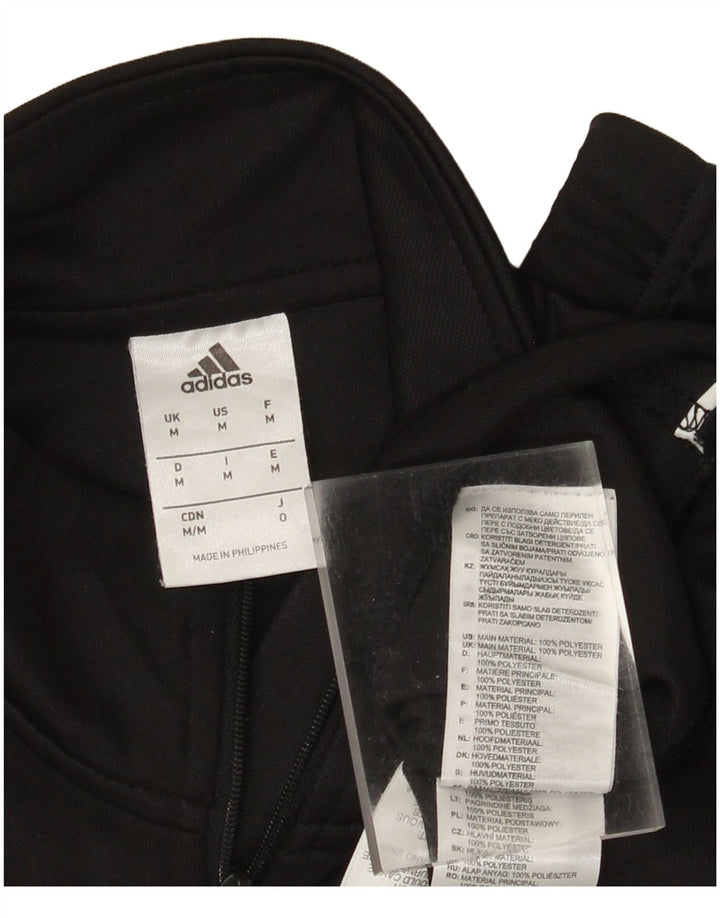 Pulover pentru bărbați Adidas Climalite, cu fermoar și gât, poliester mediu negru