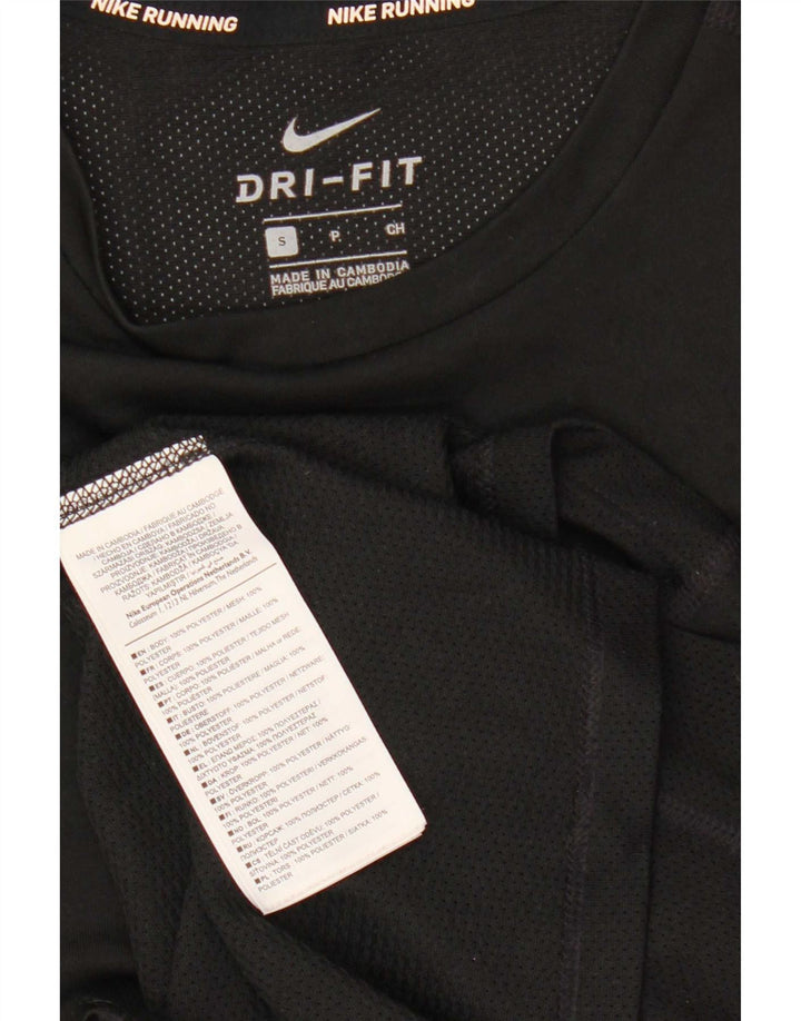 Nike Dri Fit Top cu mânecă lungă pentru bărbați, poliester negru mic