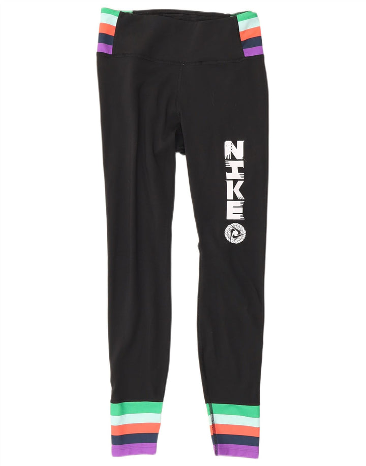 Leggings grafic Nike pentru femei UK 6 XS, negru, poliester