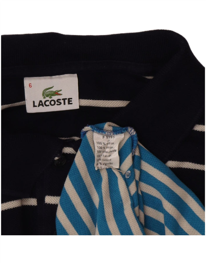 Tricou polo Lacoste pentru bărbați Mărimea 6 XL Bumbac cu dungi albastre