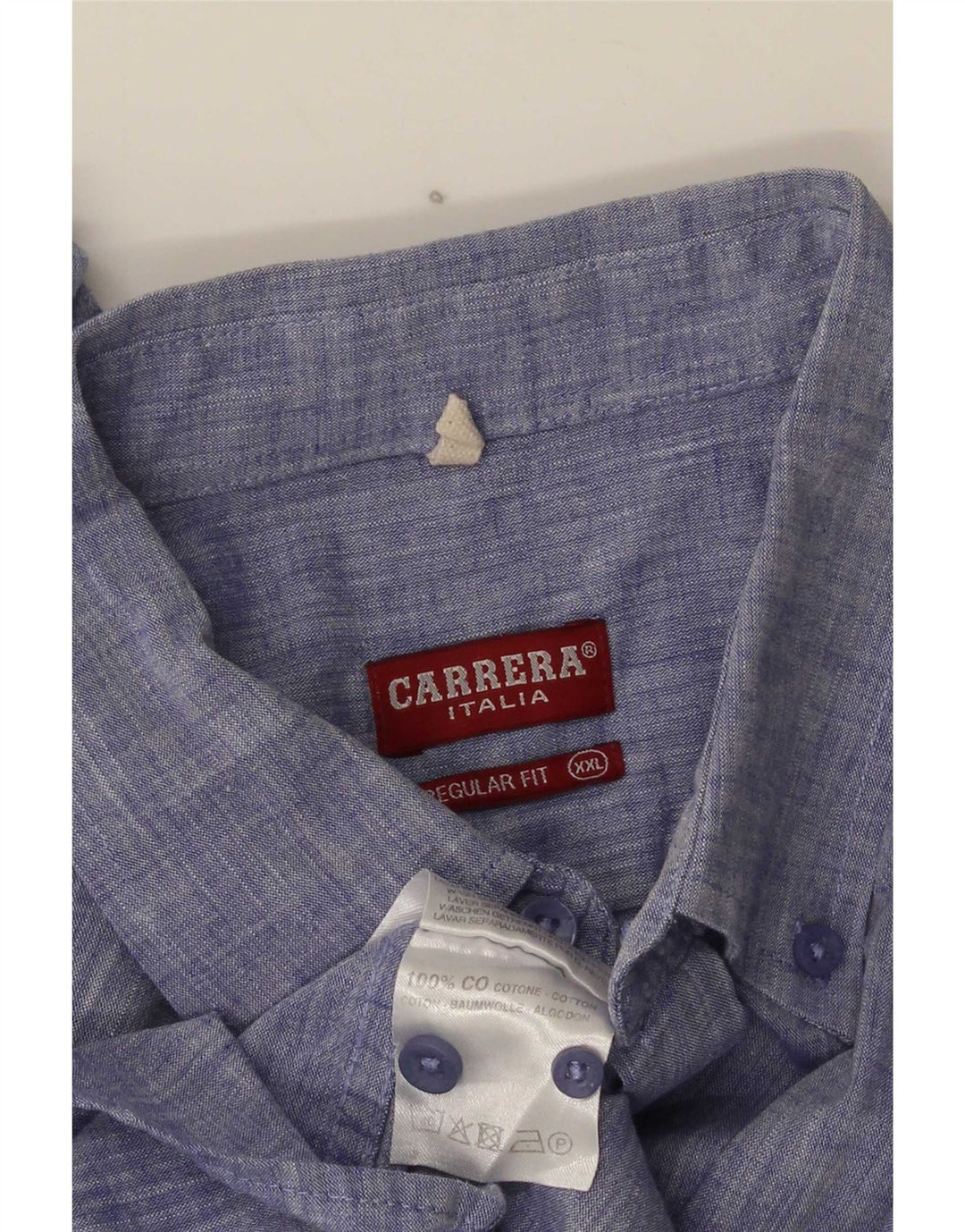 Cămașă pentru bărbați Carrera cu mânecă scurtă, cu ajustare normală, 2XL, bumbac albastru