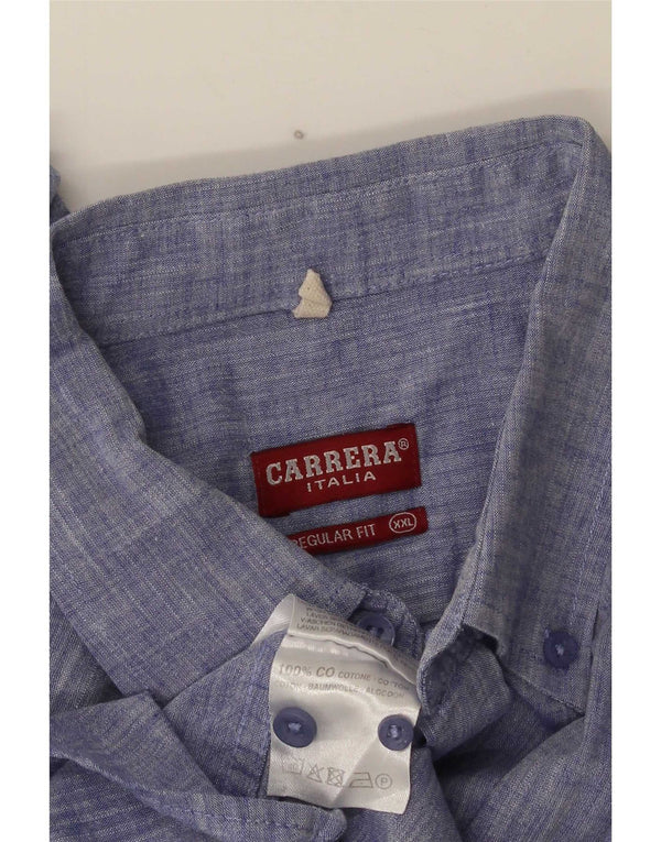 Cămașă pentru bărbați Carrera cu mânecă scurtă, cu ajustare normală, 2XL, bumbac albastru