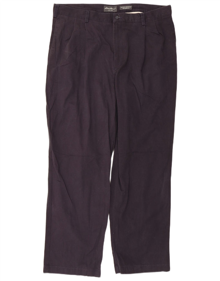 EDDIE BAUER Pantaloni chino pentru bărbați, cu ajustare relaxată, L40 L32, bleumarin