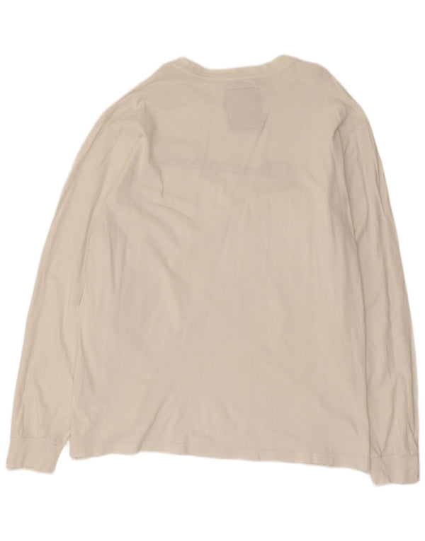 Top grafic pentru bărbați Champion cu mânecă lungă, 2XL, bumbac alb