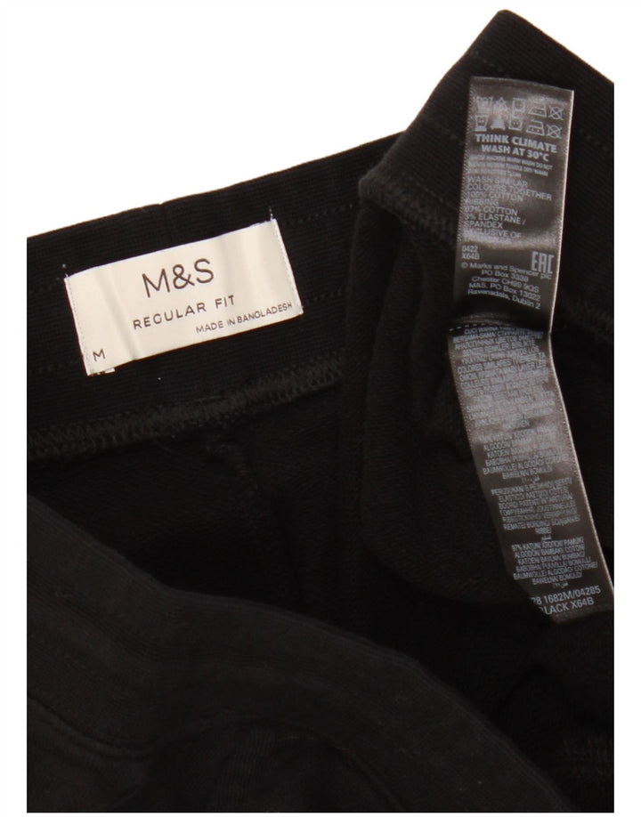 MARKS & SPENCER Pantaloni scurți sport pentru bărbați, bumbac negru mediu