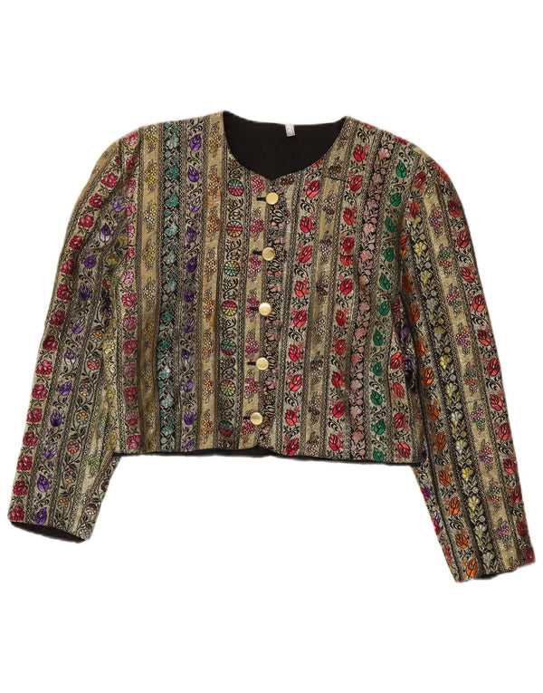 Blazer Vintage pentru femei cu 5 nasturi UK 12 Medium Multicolor Floral