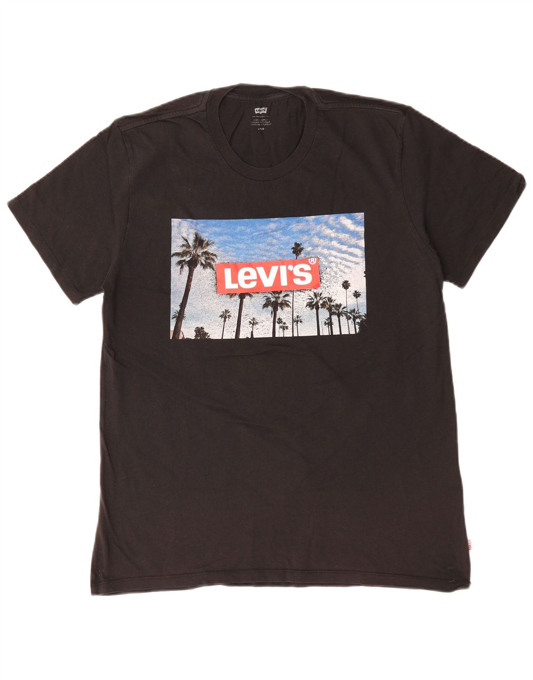 Tricou grafic Levi's pentru bărbați Top mare din bumbac negru
