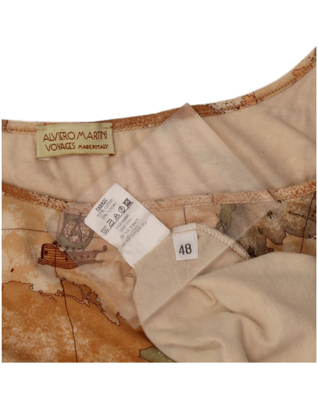 ALVIERO MARTINI Top pentru femeie Voyages Crop Vest IT 48 XL Bej Geometric