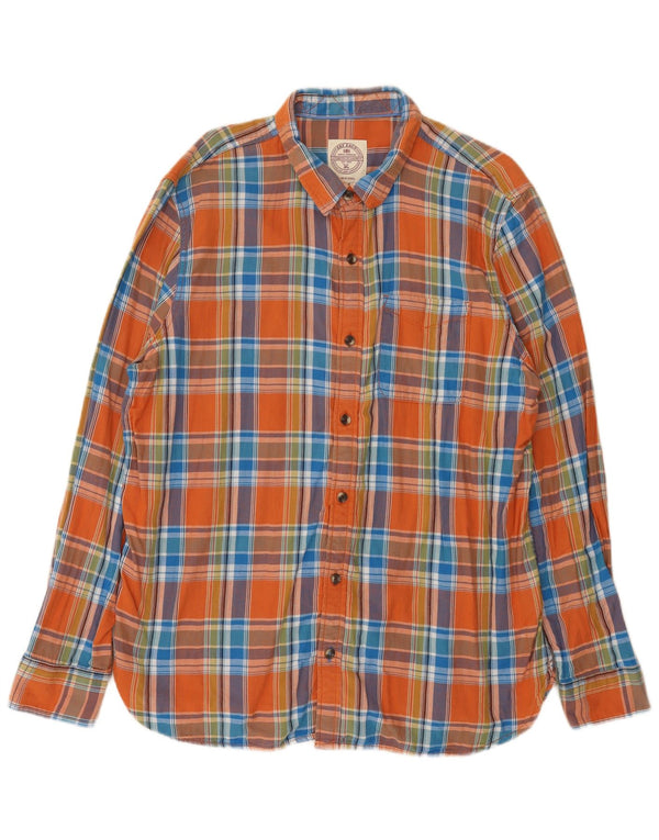 Cămașă de flanel pentru bărbați Fat Face XL Orange Check Bumbac