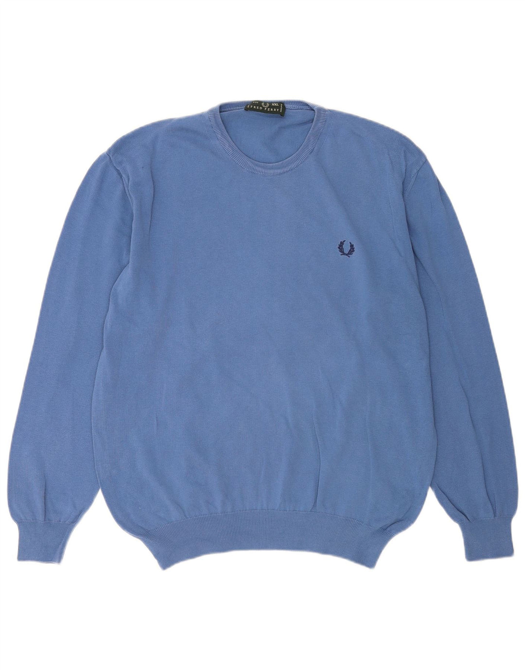 Pulover pentru bărbați Fred Perry cu gât crew, bumbac albastru 2XL