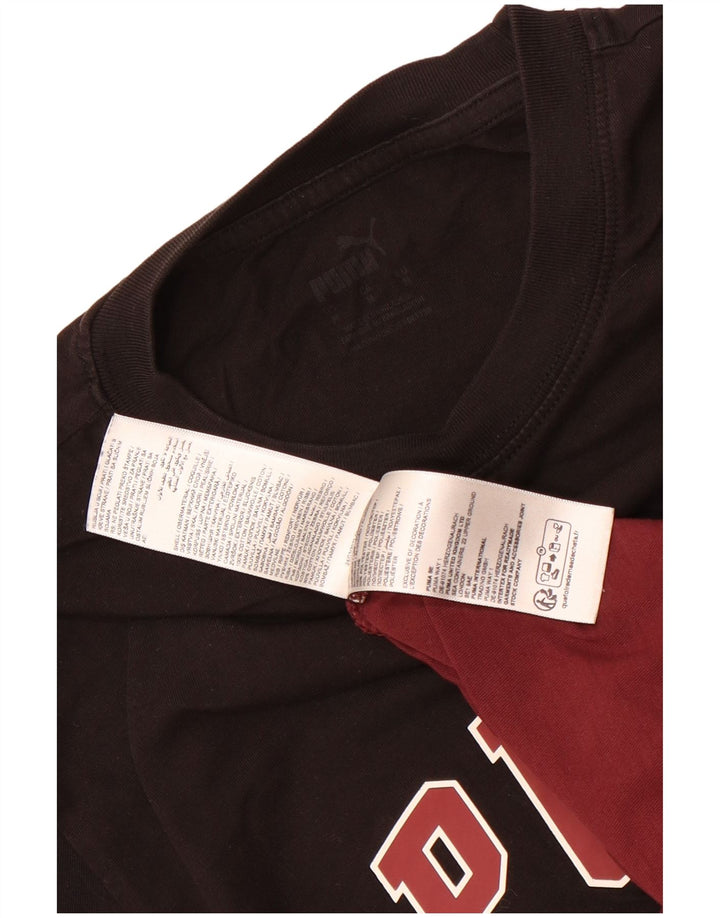 Tricou grafic Puma pentru bărbați Top mediu negru din bumbac color bloc