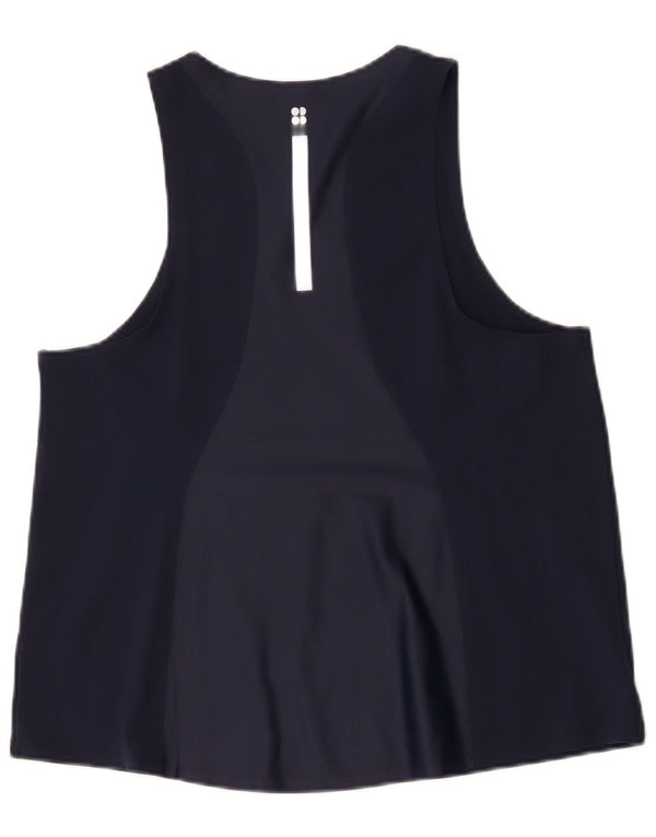 Sweaty Betty Femei Vest Vest Top UK 14 Mare Bleumarin Poliamidă