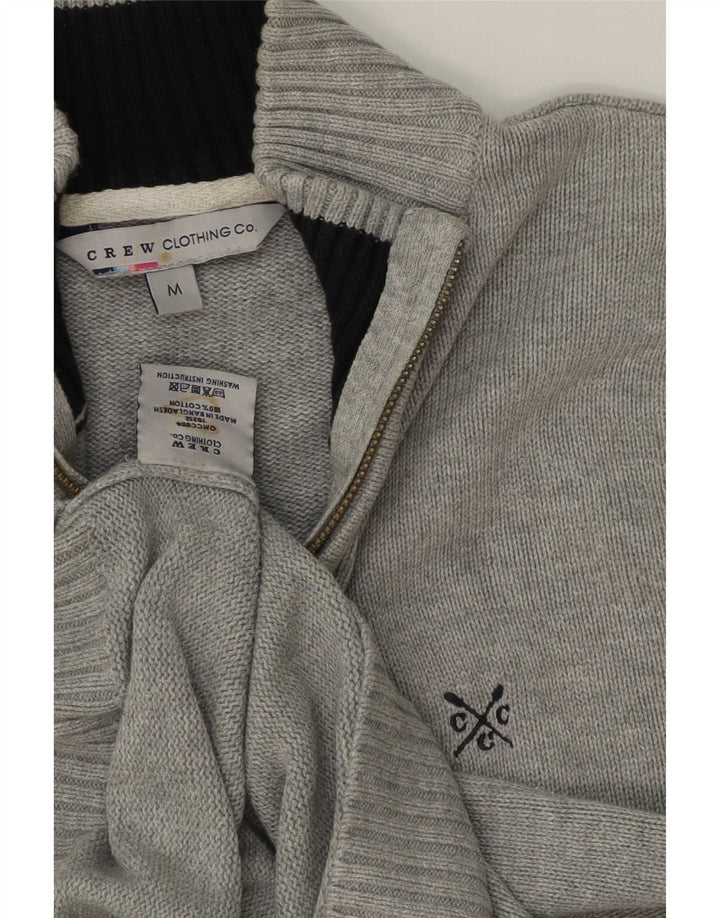 Crew Clothing Pulover pentru bărbați, cu fermoar, cu gât, bumbac, gri mediu