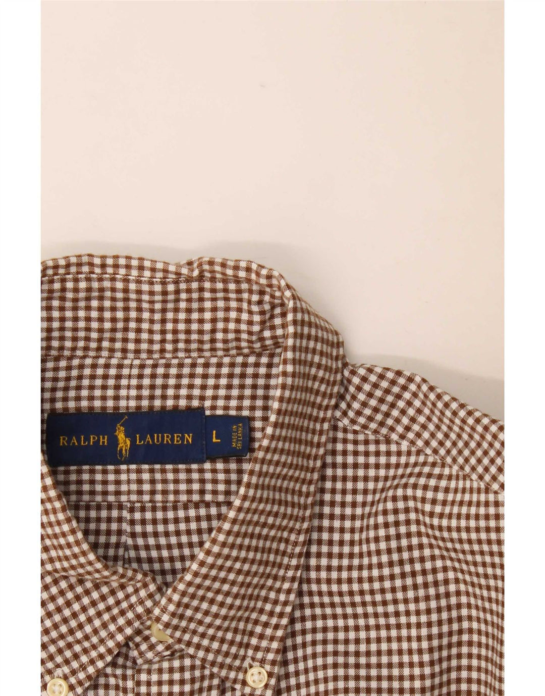 Cămașă de flanel pentru bărbați Ralph Lauren, mare, maro, din bumbac