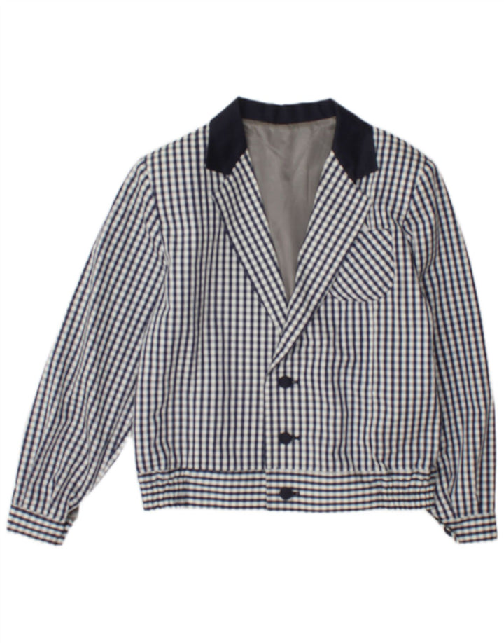Bomber vintage pentru femei UK 12 Medium Bluemarin Check