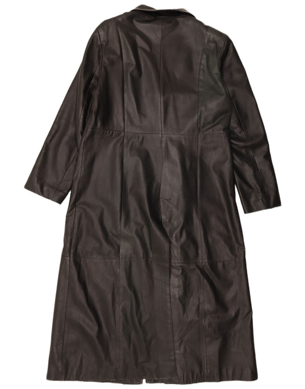 Palton din piele vintage pentru femei UK 18 XL din piele neagră