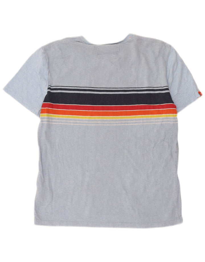Tricou pentru bărbați Superdry Top din bumbac cu dungi albastre medii