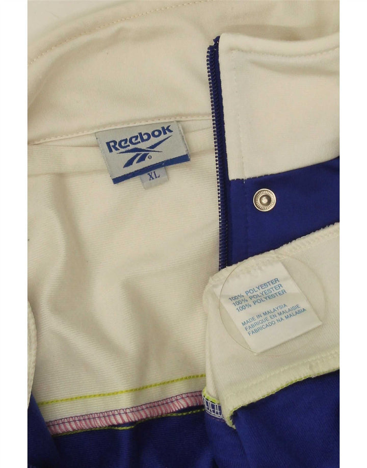 Jachetă de top pentru trening grafic Reebok pentru bărbați XL, poliester color bloc, albastru