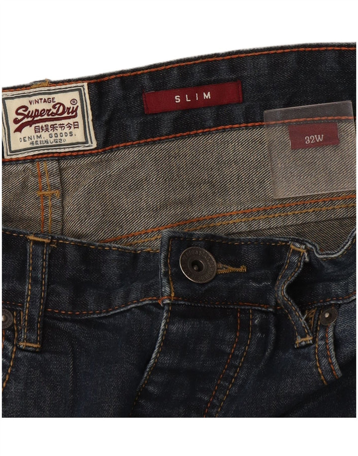 Pantaloni scurți Superdry Slim Denim W32 Medium Bleumarin