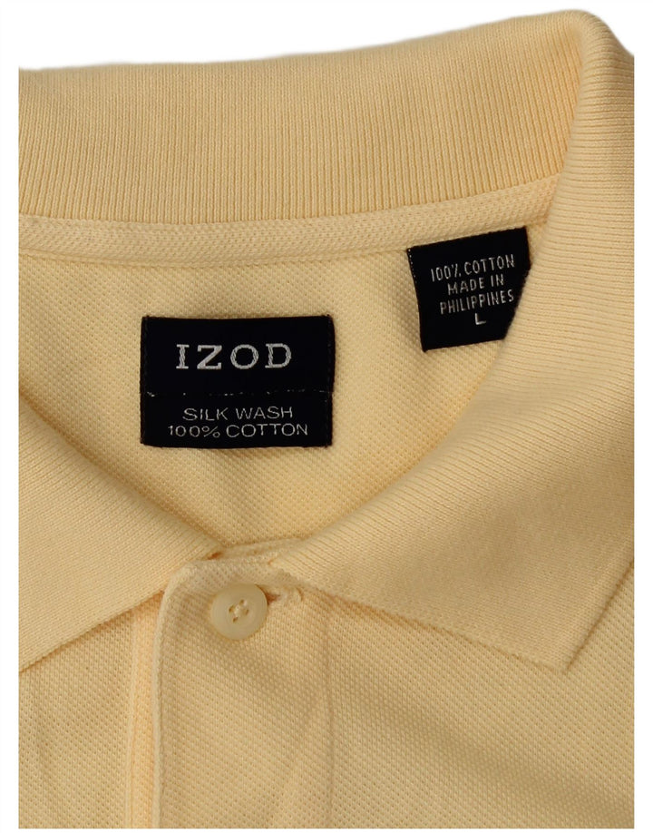 Tricou polo IZOD pentru bărbați, bumbac galben mare