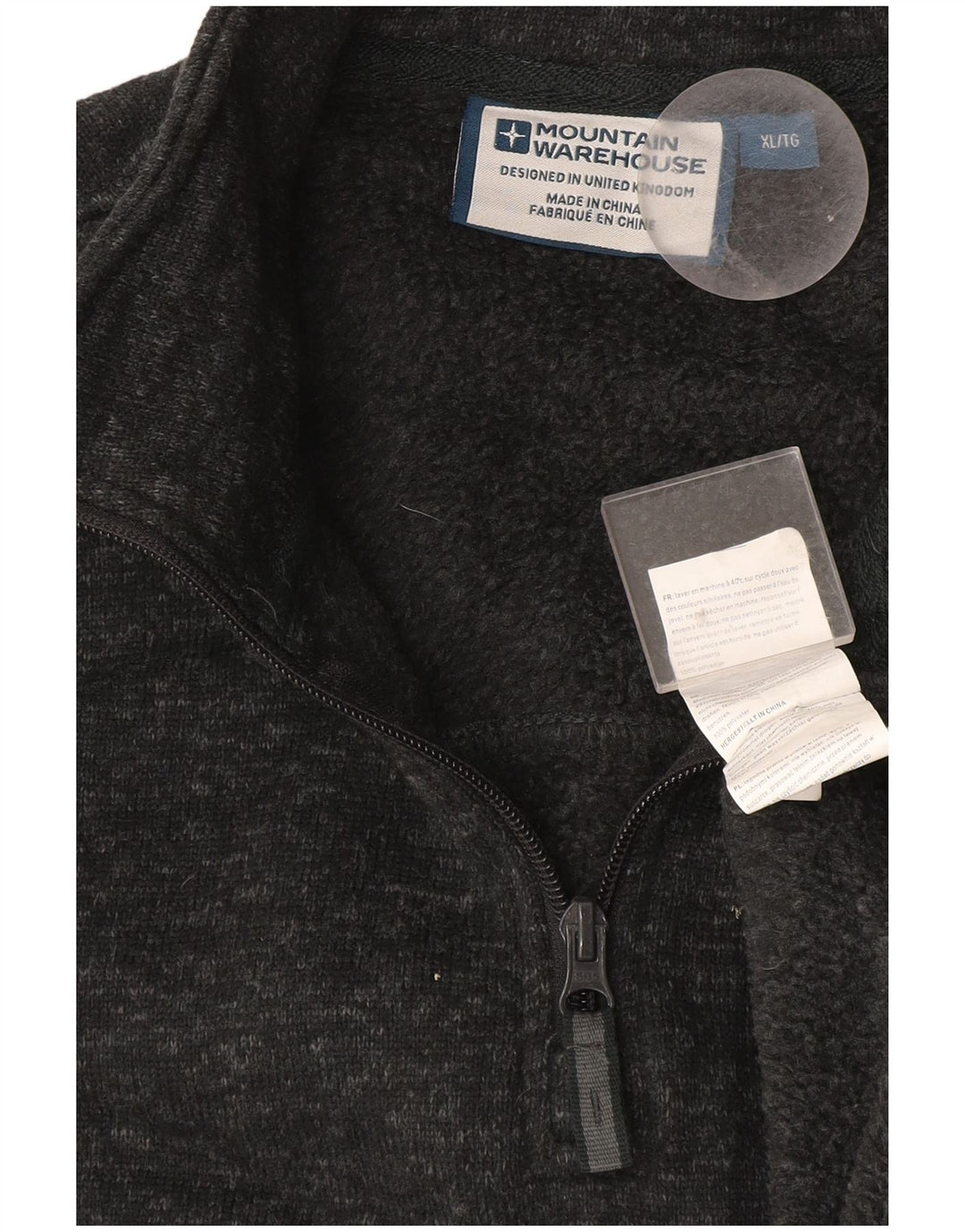 Hanorac pentru bărbați Mountain Warehouse, cu fermoar, cu gât, XL, gri, pete