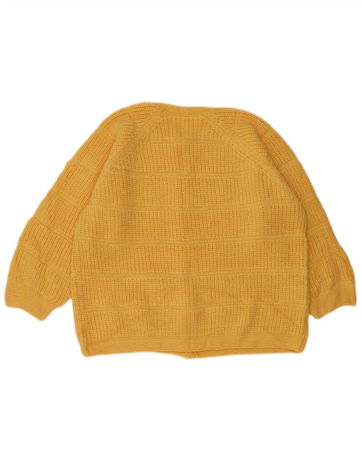 Pulover Cardigan Vintage pentru femei UK 14 Large Yellow