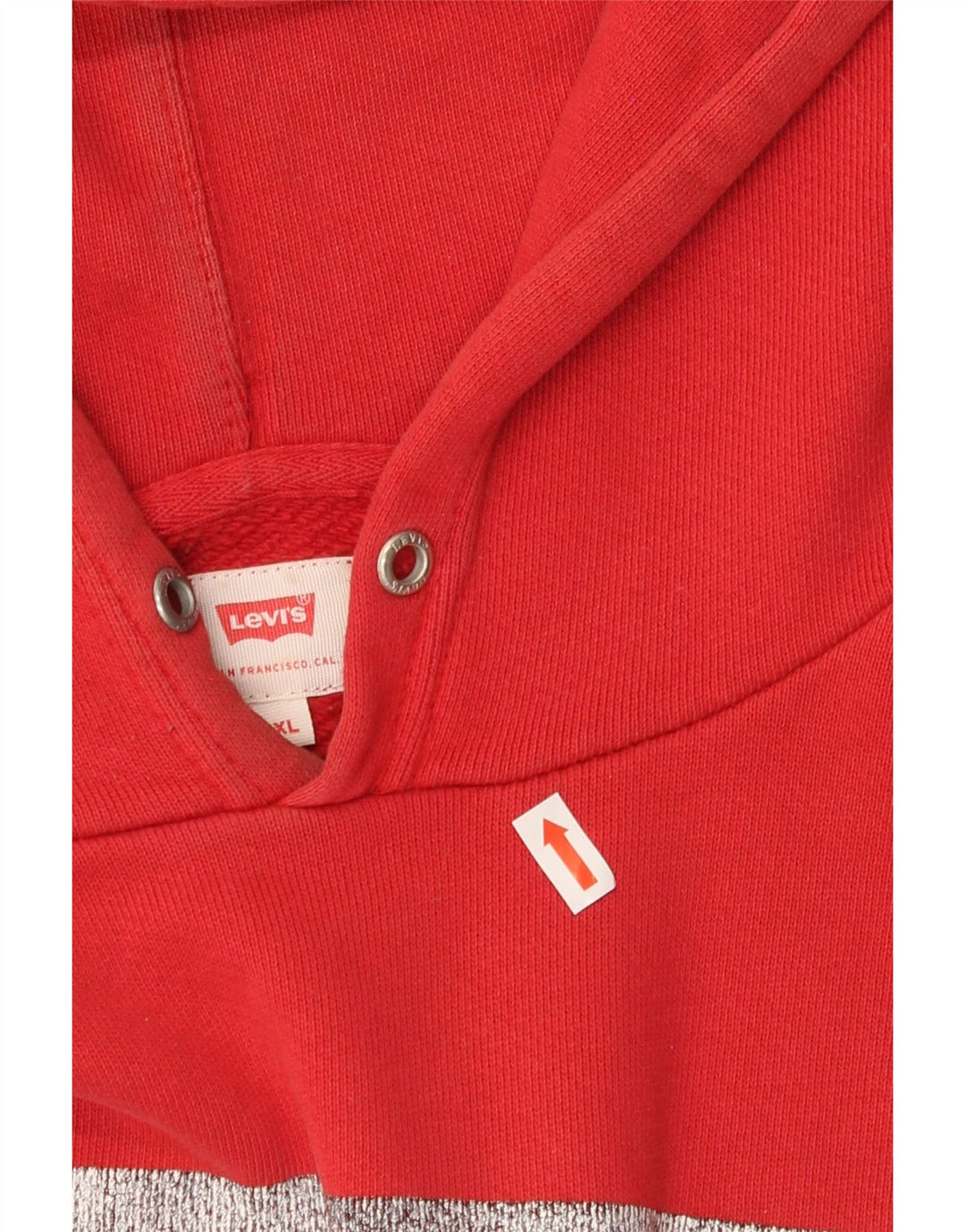 LEVI'S Mens Graphic Hoodie Jumper XL Red Vintage Levi's and Second-Hand Levi's from Messina Hembry 