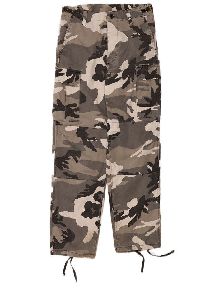 Pantaloni cargo obișnuiți pentru bărbați VINTAGE Mici L31.5 L32.5 Camuflaj gri