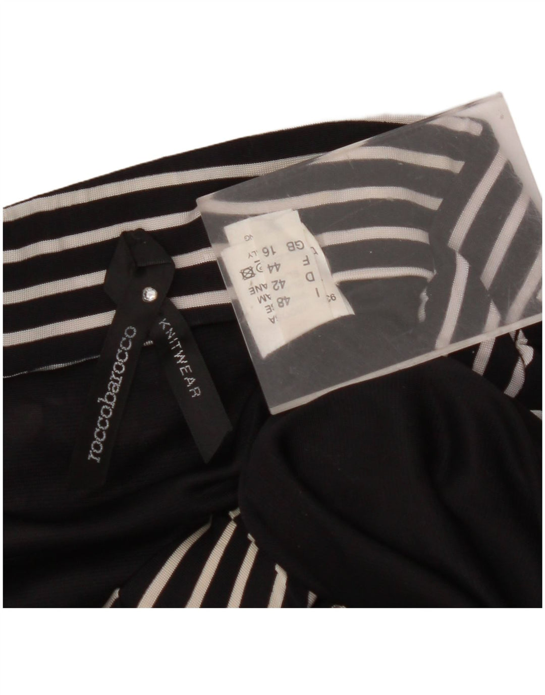 ROCCOBAROCCO Fusta midi pentru femei UK 16 Large Black Spotted Viscose