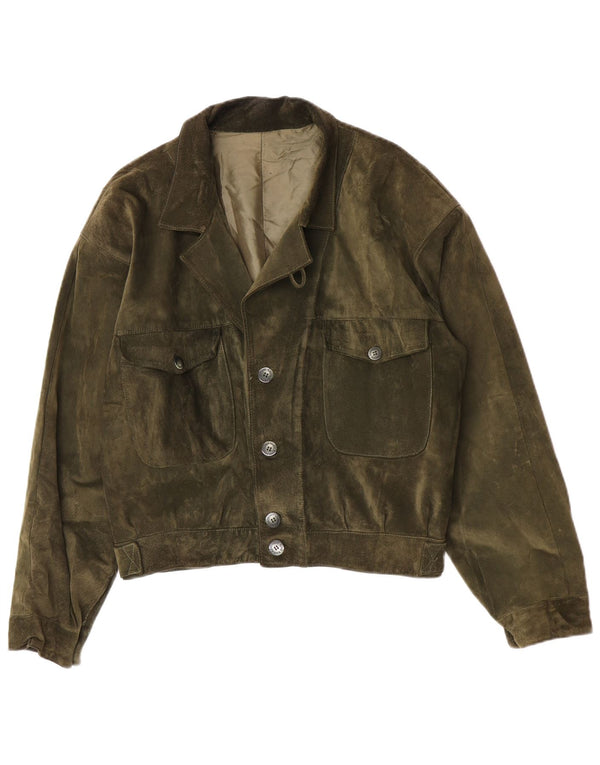 Jachetă de piele intoarsa pentru femei Penelope IT 48 XL din piele kaki