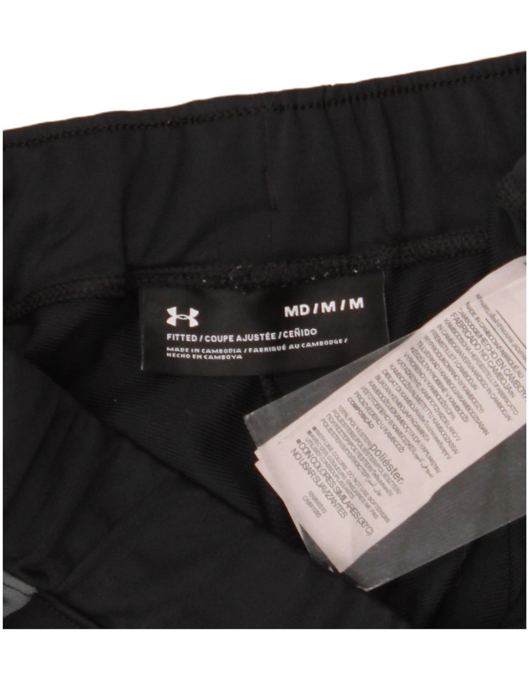 Pantaloni de trening Under Armour pentru bărbați, negru mediu, poliester color bloc
