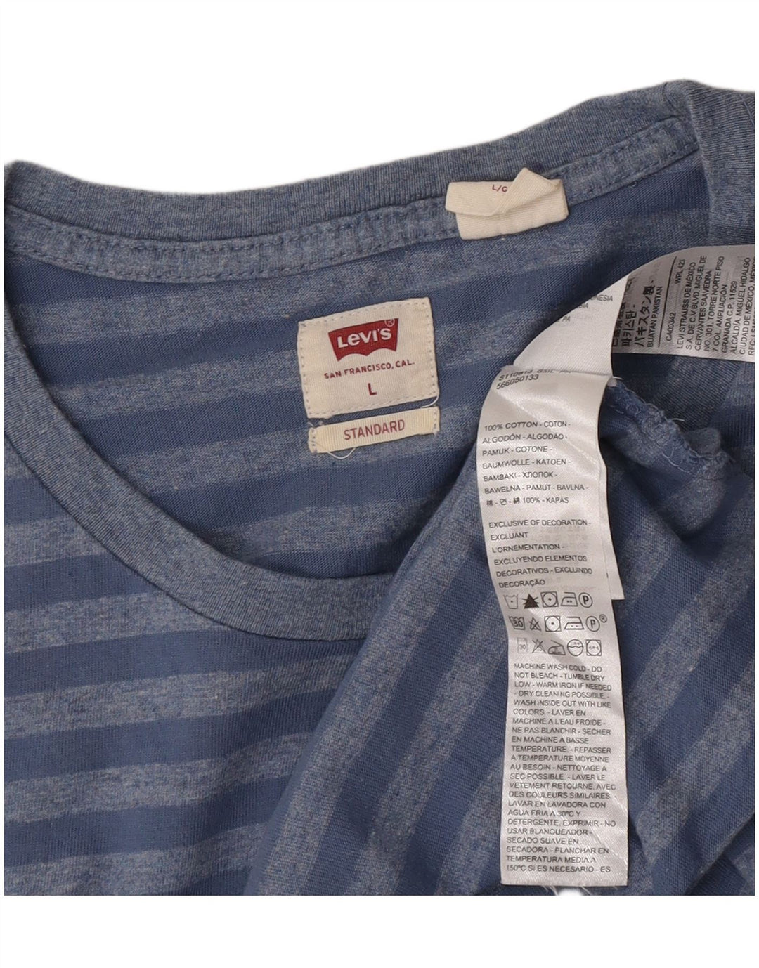 Tricou standard pentru bărbați Levi's Top mare din bumbac cu dungi albastre