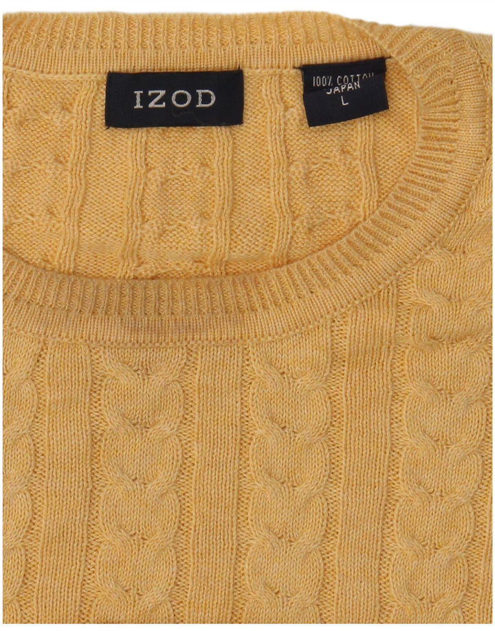 Pulover IZOD pentru bărbați, cu gât roșu, din bumbac galben mare
