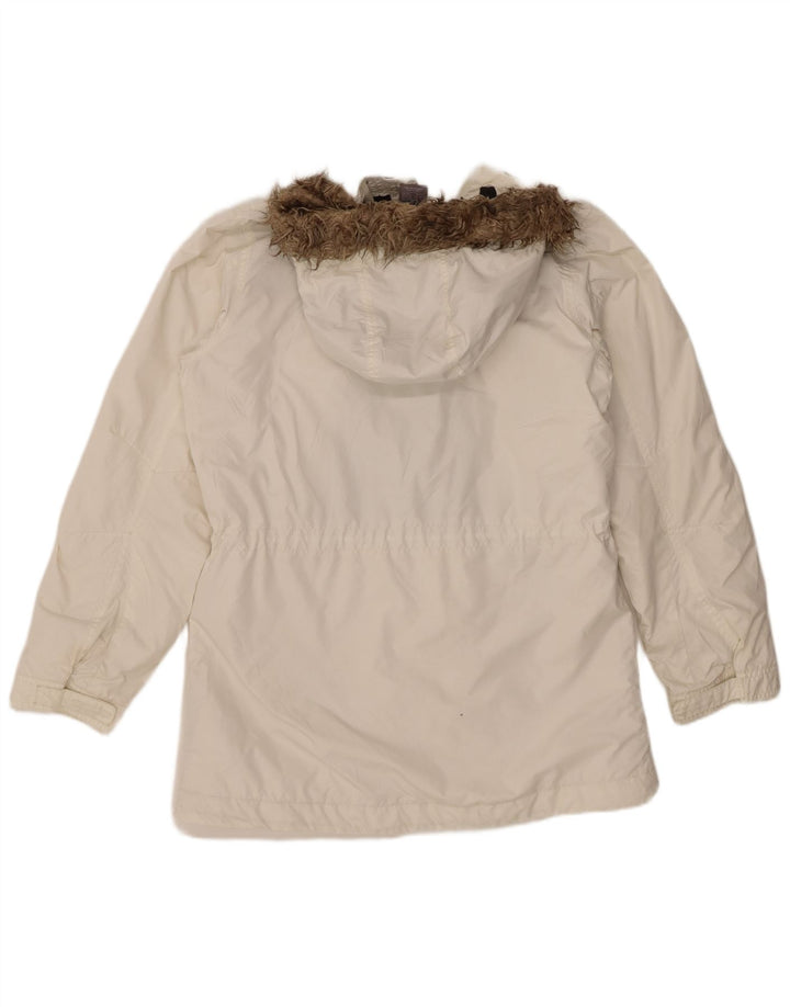 Jachetă de vânt cu glugă Nike pentru femei Marea Britanie 14/16 Poliester alb mare