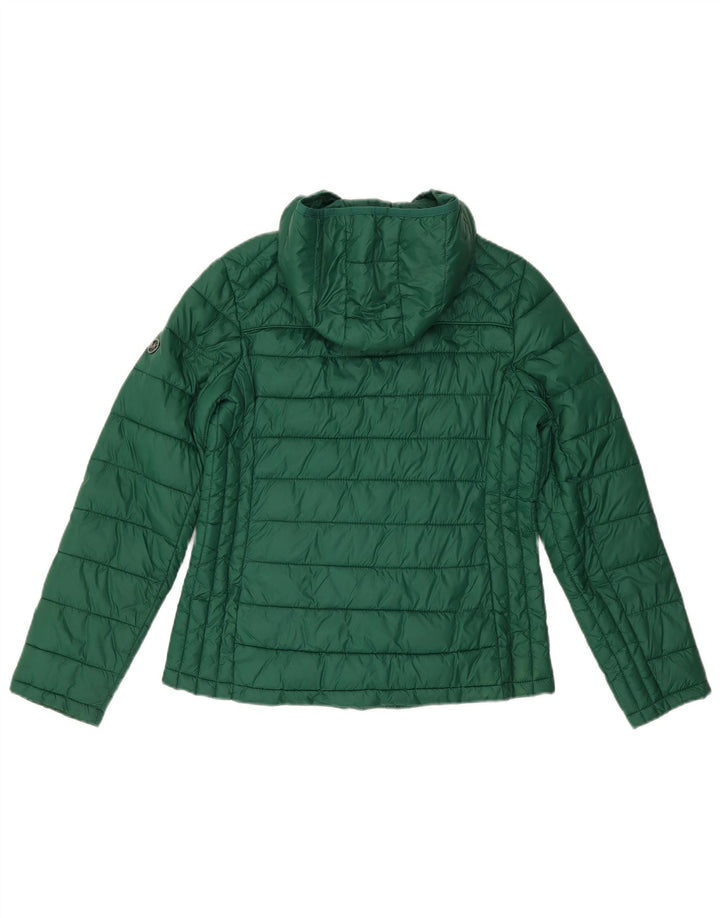 Jachetă căptușită cu glugă Michael Kors pentru femei UK 14 Nylon verde mediu