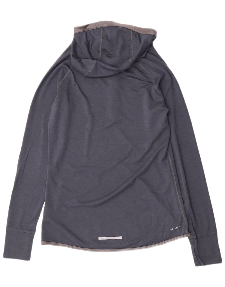 Top de trening NIKE Dri Fit cu glugă pentru femei UK 14 Mare bleumarin