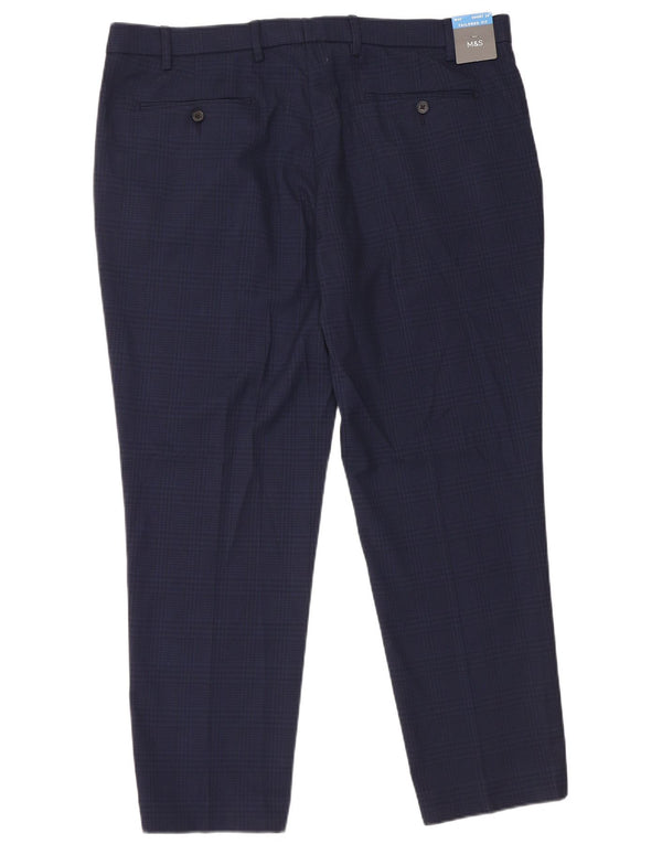 Pantaloni de costum pentru bărbați Marks & Spencer Tailored Fit L40 L29 Bleumarin