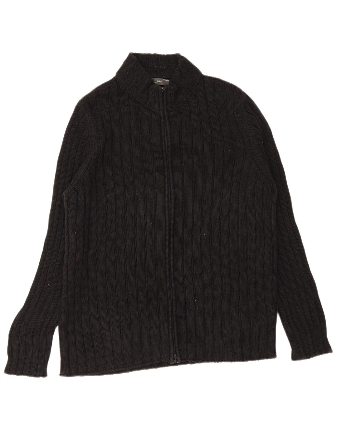 Pulover cardigan pentru bărbați ZARA XL bumbac negru