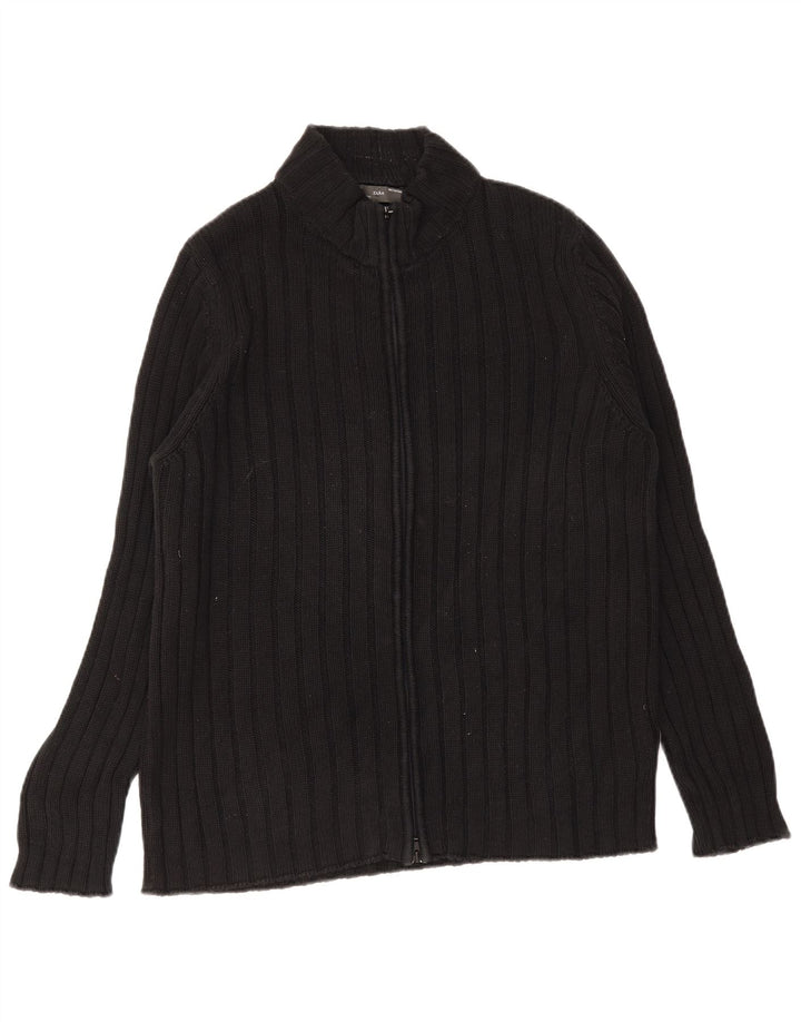 Pulover cardigan pentru bărbați ZARA XL bumbac negru