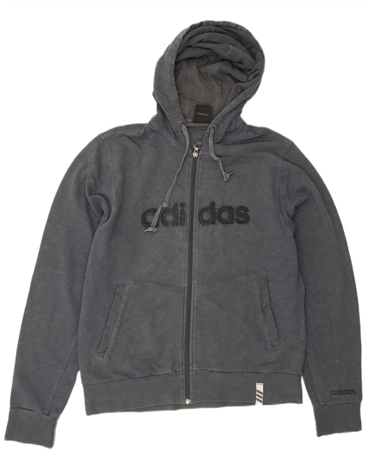 Pulover pentru bărbați ADIDAS Graphic Zip Hoodie Bumbac mediu albastru bleumarin